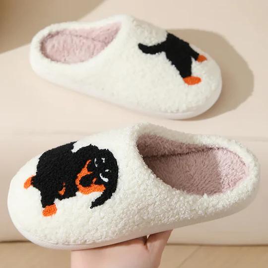 Halloween Skeleton Hand Cartoon Cotton Slippers for Couples, Warm Winter Footwear for Men and Women - Walking Shoes Girl Slide