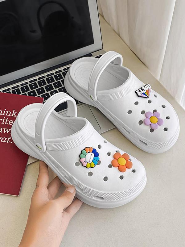 Women's Cute Flower Decor Clogs, Casual Comfortable Non-slip Clogs, Fashionable Clogs for Indoor & Outdoor Wear