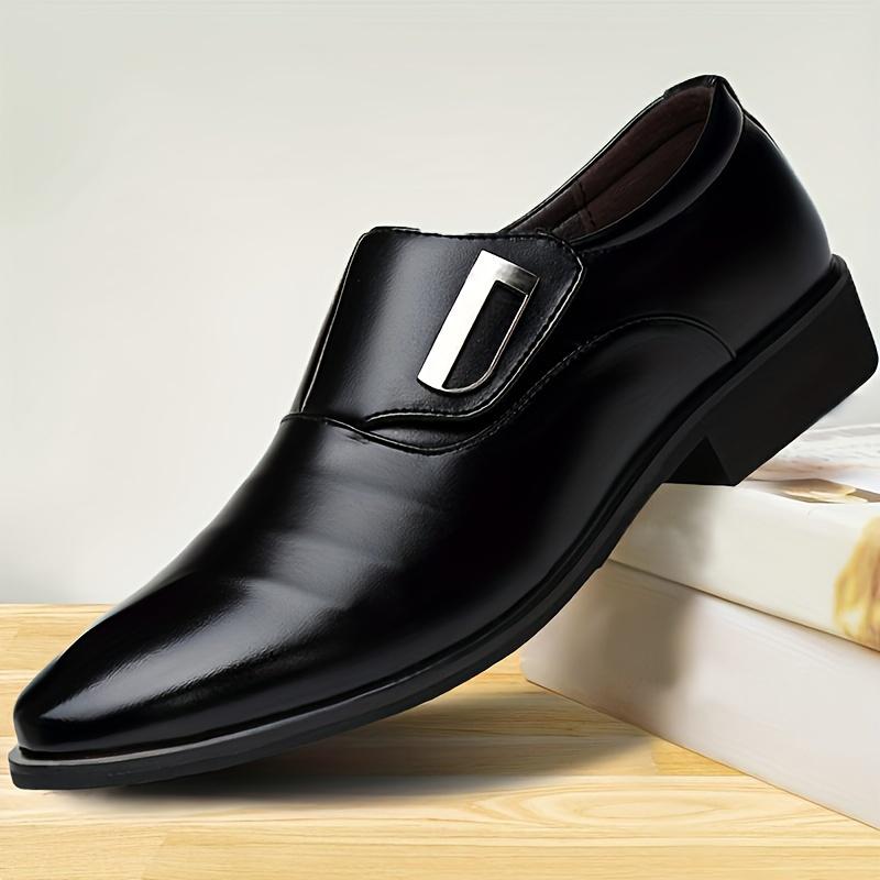 Men's PU Leather Loafers, Non-Slip Business Work Shoes