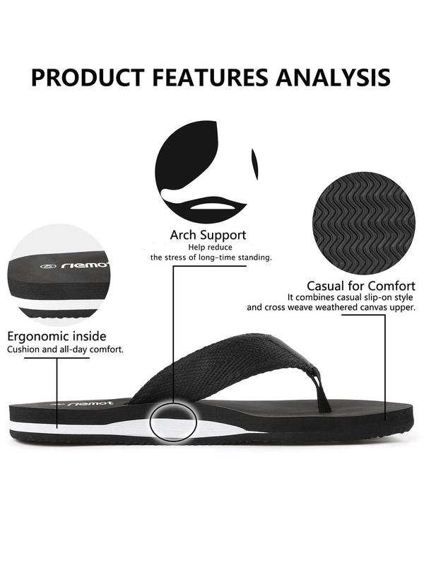 Men's Minimalist Plain Flip Flops, Casual Comfortable Flip Flops for Outdoor Beach, Non-slip Flip Flops, Summer Outdoor Beach Shoes for Daily Wear