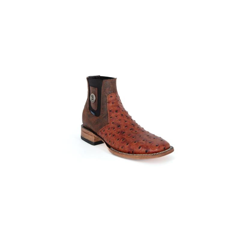 Ostrich Ranch Print Square Toe Men's Botin FINAL SALE