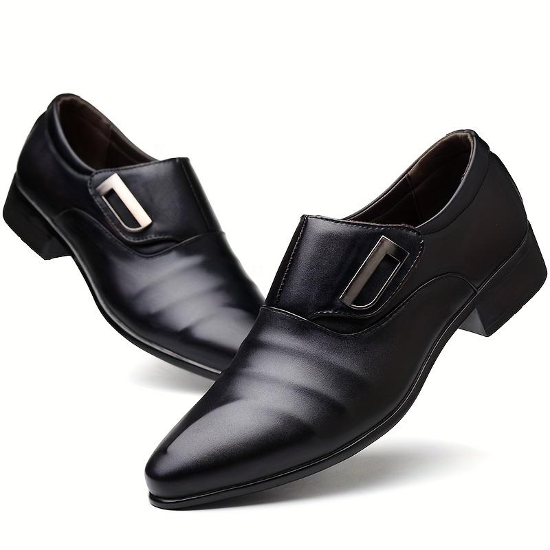 Men's PU Leather Loafers, Non-Slip Business Work Shoes