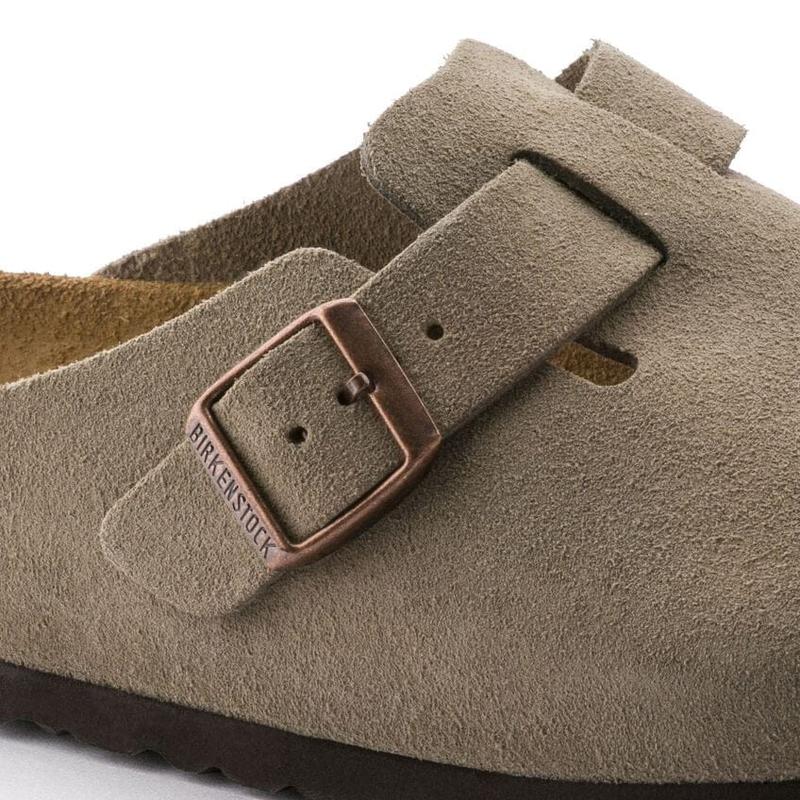 Birkenstock Boston Soft Footbed Suede Taupe Fashion Sandel 0560771 New