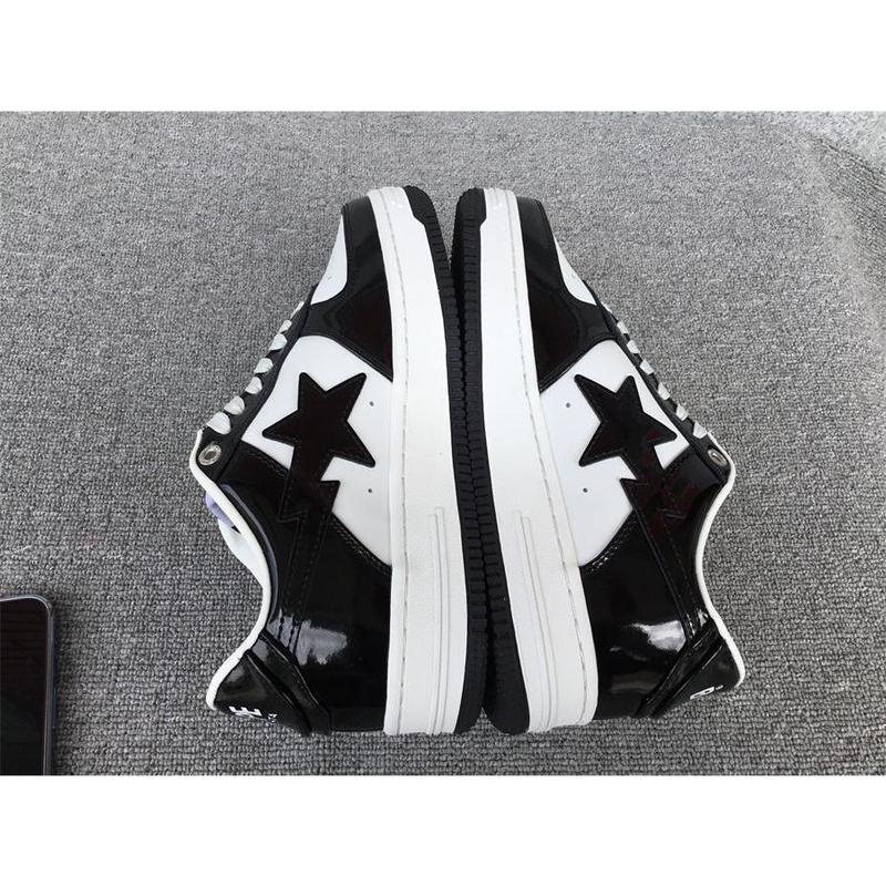 BAPESTA SK8DUNK Shark Series Couple Patent Leather Casual Sneakers Low-top Versatile Sneakers