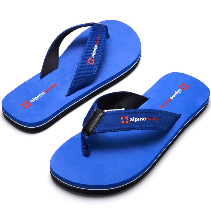 Alpine Swiss Mens Flip Flops Beach Sandals Lightweight EVA Sole Comfort Thongs