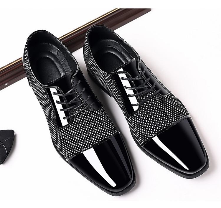 Men's Dress Shoes Patent Leather Oxfords Classic Lace-up Formal Tuxedo Shoes Business Wedding Derby Shoes Cap Toe Fashion