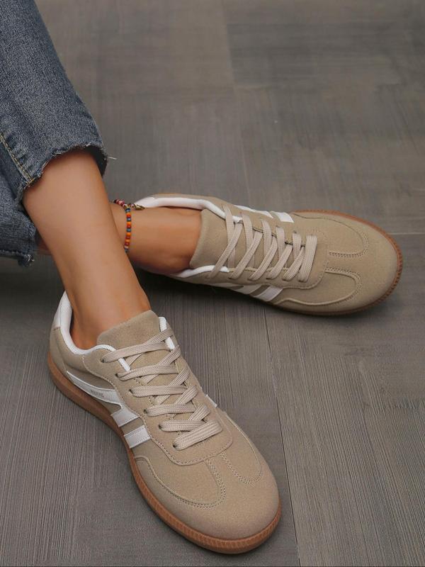 Women's Fashionable Patchwork Lace Up Low Top Sneakers, Casual Comfortable Sports Running Shoes, All-match Basic Shoes for Daily Wear