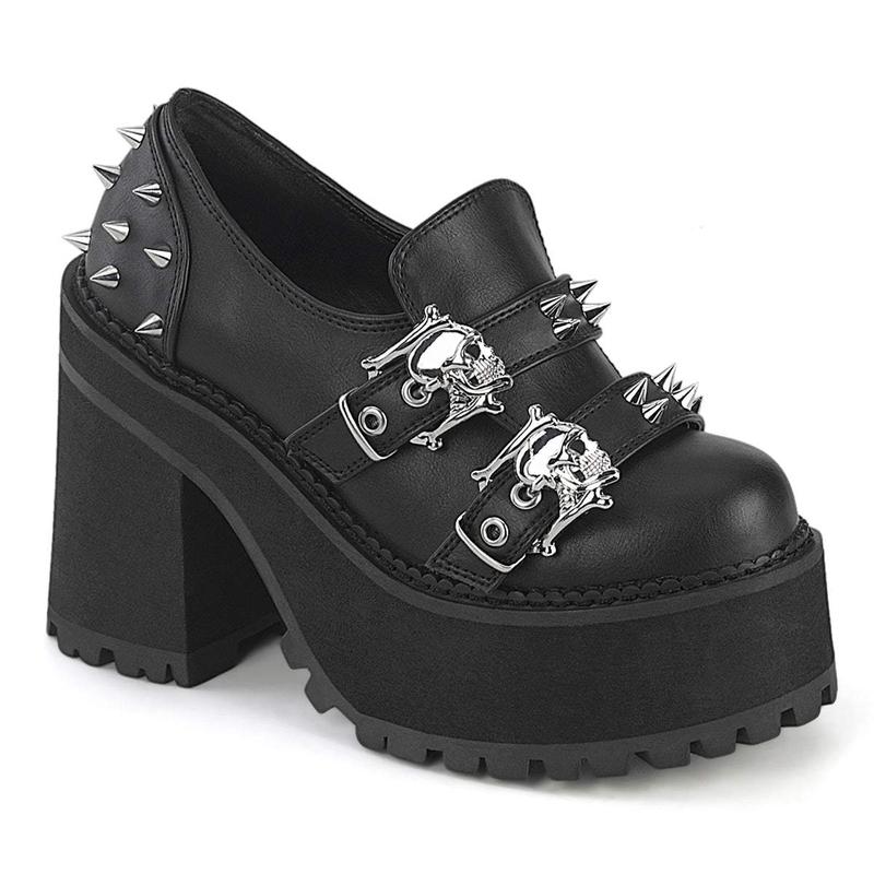 Demonia Assault-38 Black Vegan Leather Ankle Boots