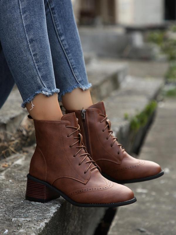 Women's Fashionable Solid Color Ankle Boots, 2024 New Style Retro Fashionable Pointed Toe Boots for Daily Wear, Casual Comfortable Shoes for Daily Wear