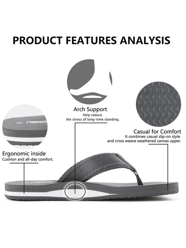 Men's Minimalist Plain Flip Flops, Casual Comfortable Flip Flops for Outdoor Beach, Non-slip Flip Flops, Summer Outdoor Beach Shoes for Daily Wear