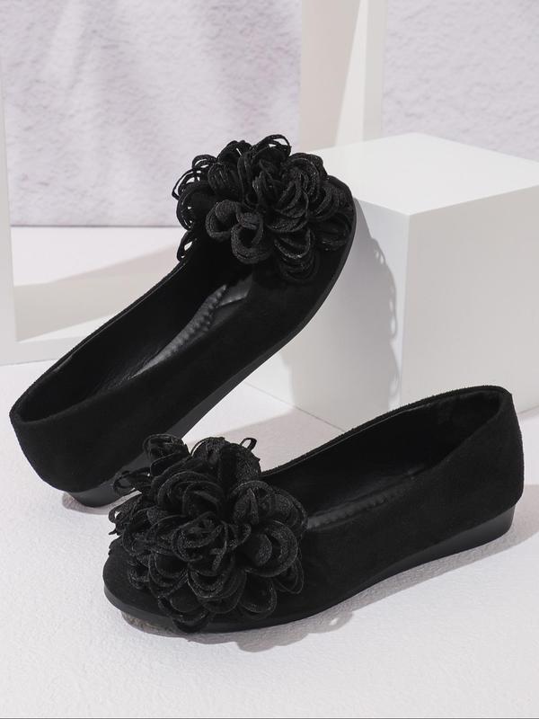 Women's Elegant Flower Design Slip on Flats, Cute Trendy Soft Comfort Flat Shoes, Fashionable All-match Shoes for Daily Wear for Women & Girls