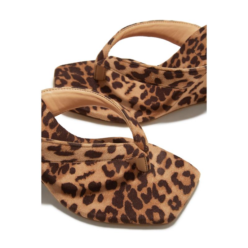 Alena Wedge Heel Mules - Leopard