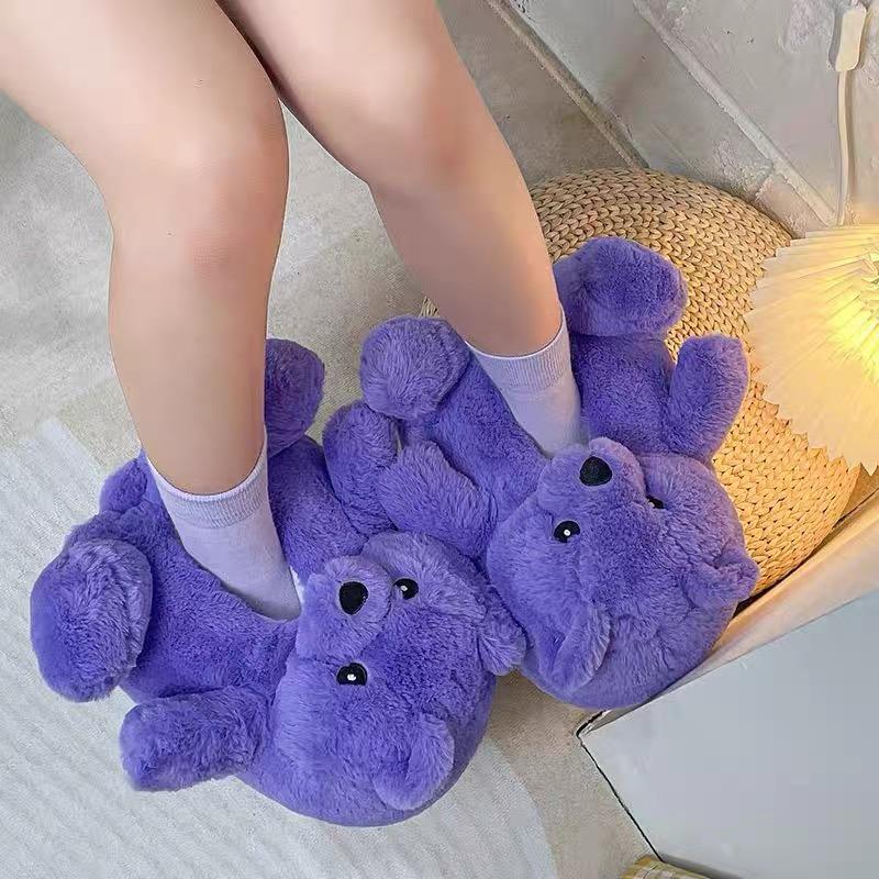 Hot selling women's plush slippersindoor and outdoor plush shoes withwaterproof soles Footwear CirWalking Shoes Slide