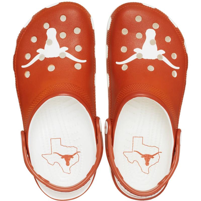 Crocs Unisex Adult Texas Longhorns Classic Clogs, Collegiate Football Fan Gear