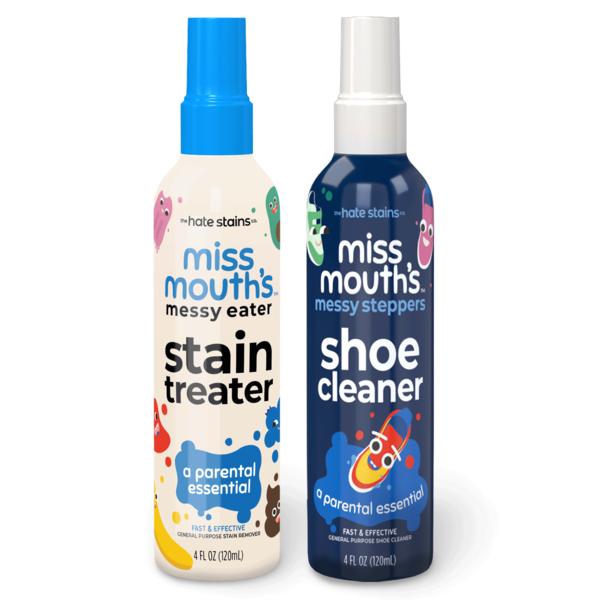 Miss Mouth's Messy Eater Stain Treater and Messy Steppers Shoe Cleaner Magic Duo - Stain Remover and Shoe Cleaner Household Kit Footwear Comfort