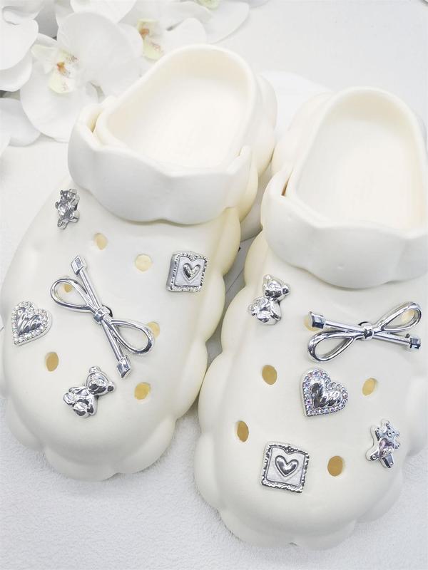 Stylish Luxurious Rhinestone Decor Shoes Jewelry, 2024 New Style Cute Bow & Heart & Bear Decor Shoes Decoration Accessories for Clogs, Shoes Accessories for Women