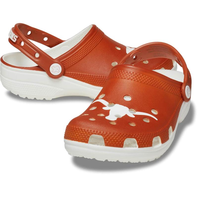 Crocs Unisex Adult Texas Longhorns Classic Clogs, Collegiate Football Fan Gear