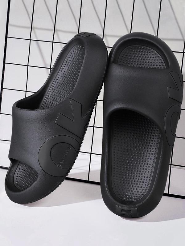 Men's Letter Pattern EVA Slides, Casual Soft Comfortable Home Slippers, Non-slip Slippers for Indoor Outdoor Beach Shower