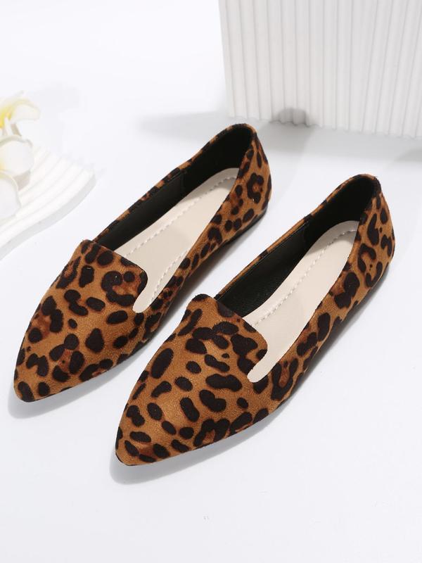 Women's Fashion Leopard Print Slip on Flats, 1 Pair Casual Pointed Toe Flat Shoes for Daily Wear, Lightweight Breathable Comfortable Shoes for Daily Wear, Perfect for Students and Outdoor