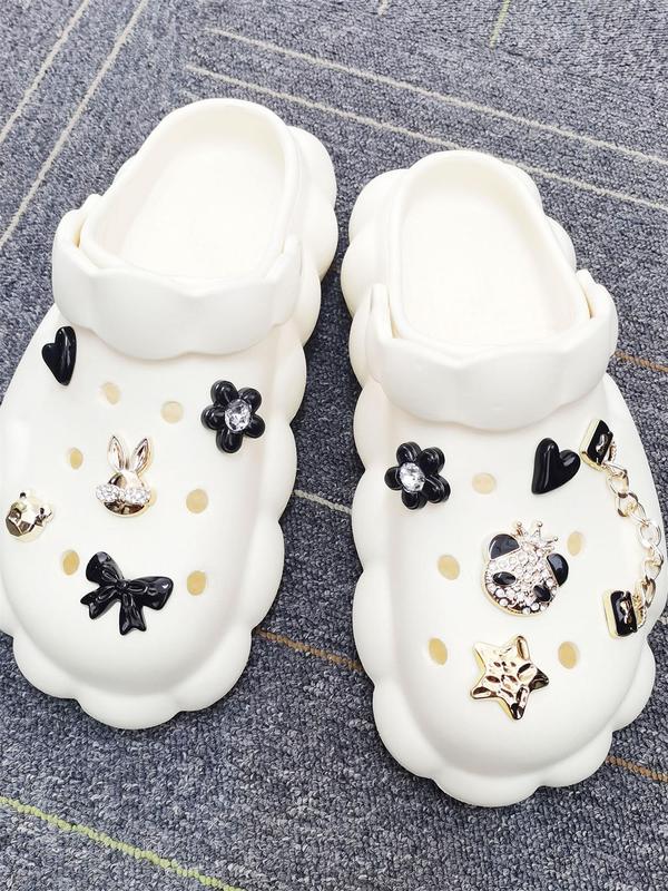 Cute Cartoon Design Shoe Charms, Rhinestone Decorated Shoe Buckles, Fashionable Shoes Decorations for Women & Girls