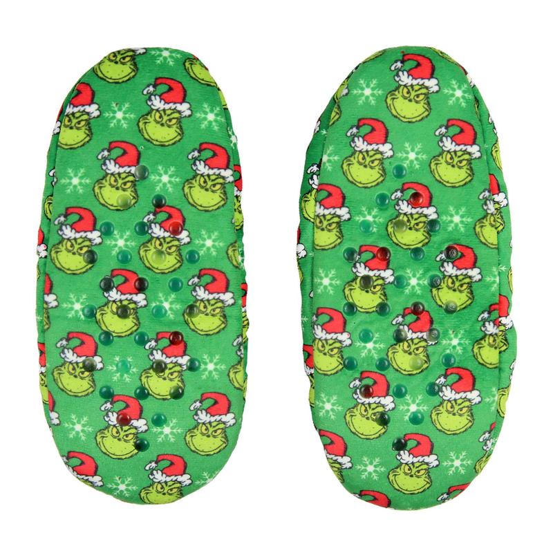 Dr. Seuss GRINCH That Stole Christmas Slippers Santa Grinch Slipper Socks with No-Slip Sole For Women Men