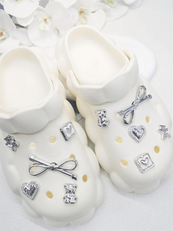 Stylish Luxurious Rhinestone Decor Shoes Jewelry, 2024 New Style Cute Bow & Heart & Bear Decor Shoes Decoration Accessories for Clogs, Shoes Accessories for Women