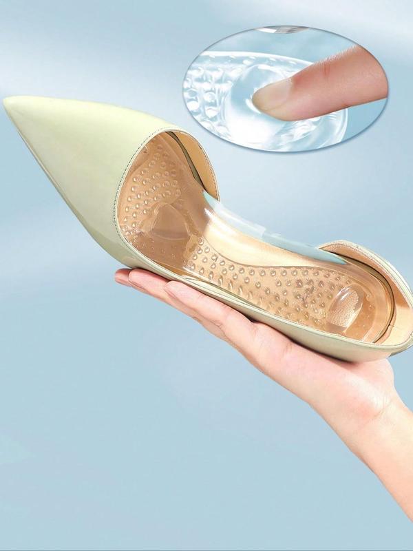 Clear Silicone High Heel Insoles, 1 Pair Arch Support Transparent High Heel Insoles, with Hear Decor, Anti-slip High Heel Insoles, Sandals Insoles for Women