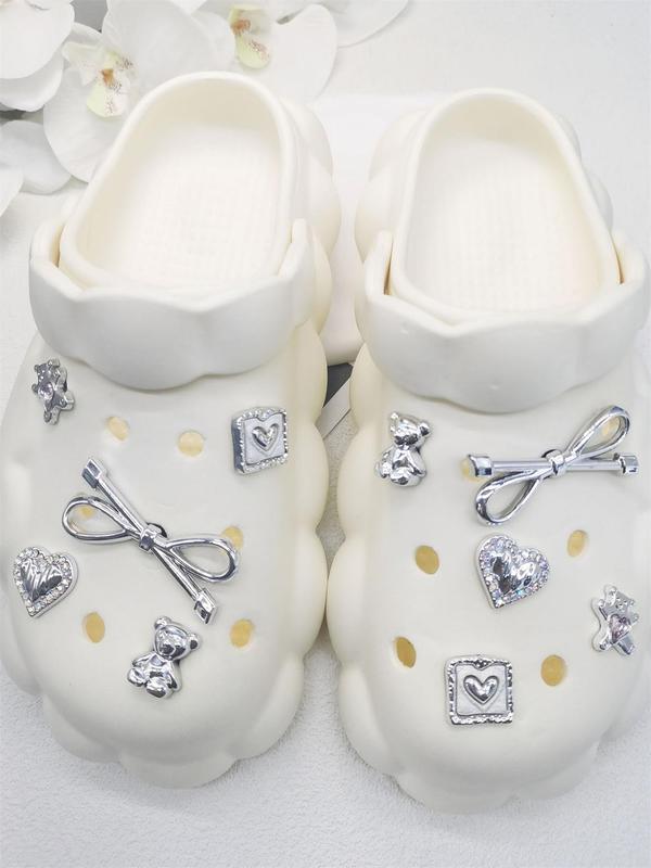 Stylish Luxurious Rhinestone Decor Shoes Jewelry, 2024 New Style Cute Bow & Heart & Bear Decor Shoes Decoration Accessories for Clogs, Shoes Accessories for Women