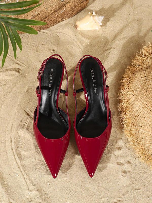 Women's Fashionable Solid Color Stiletto Heels, Elegant Pointed Toe Slingback High Heel Shoes for Party, Daily Clothing Decor for Women & Girls