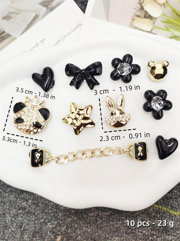 Cute Cartoon Design Shoe Charms, Rhinestone Decorated Shoe Buckles, Fashionable Shoes Decorations for Women & Girls