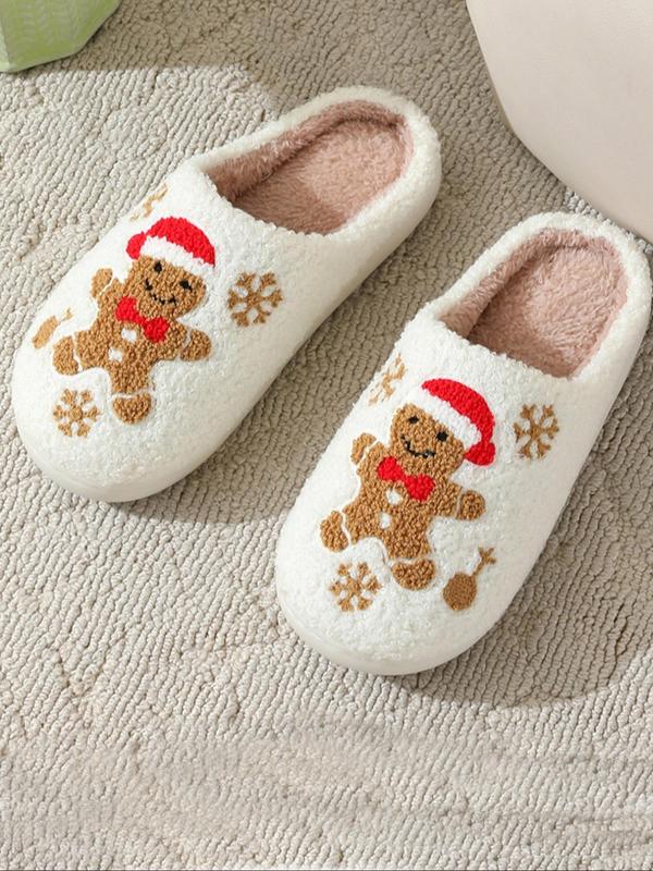 Women's Christmas Themed Cute Slippers, Casual Soft Comfortable Home Slippers, Warm Slippers for Indoor & Outdoor Use for Fall & Winter