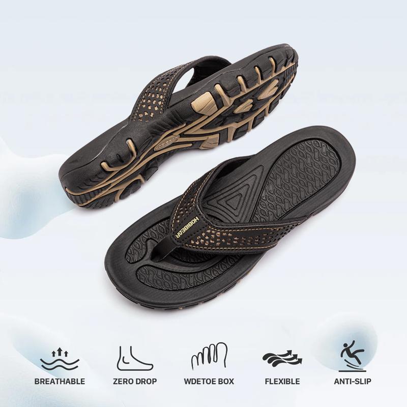 HOBIBEAR  Indoor and Outdoor Mens Sport Flip Flops Comfort Casual Thong Sandals Outdoor Summer Footwear