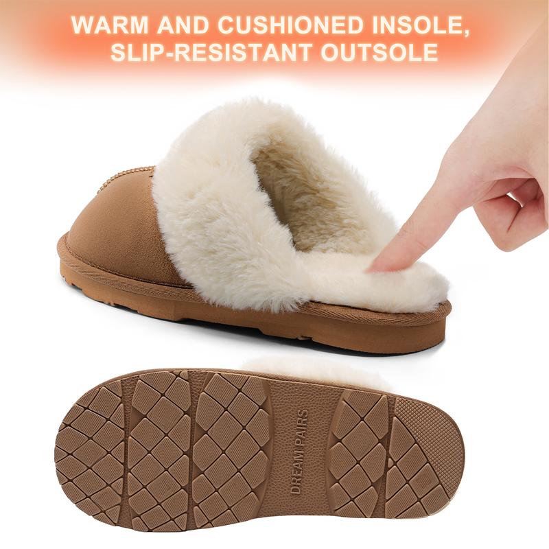 Dream Pairs [FuzzyEasy] Women's Fuzzy Bedroom Indoor Slippers Girl Shoes Comfort Suede Fur Soft Cozy House Footwear Winter Warm Slide Shoes Fluffy Furry Walking Shoes