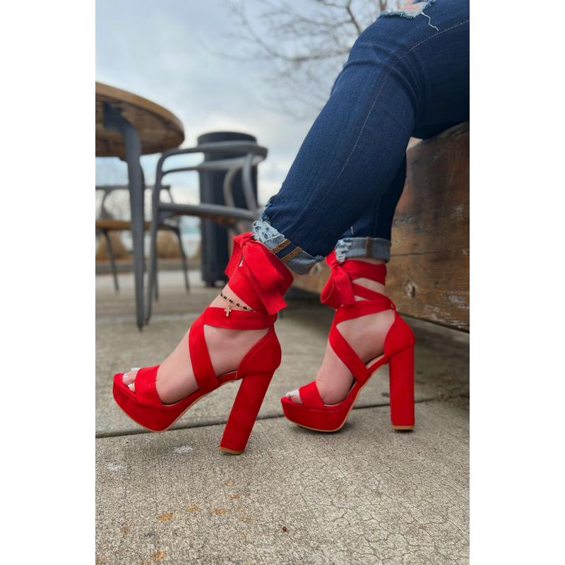 Alice - Lace Up Platform High Heels