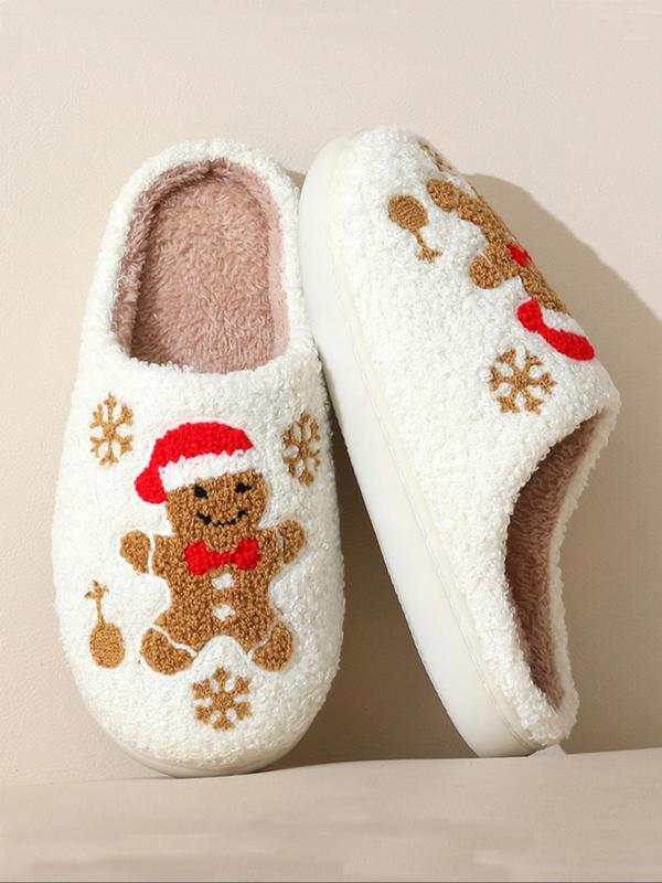 Women's Christmas Themed Cute Slippers, Casual Soft Comfortable Home Slippers, Warm Slippers for Indoor & Outdoor Use for Fall & Winter