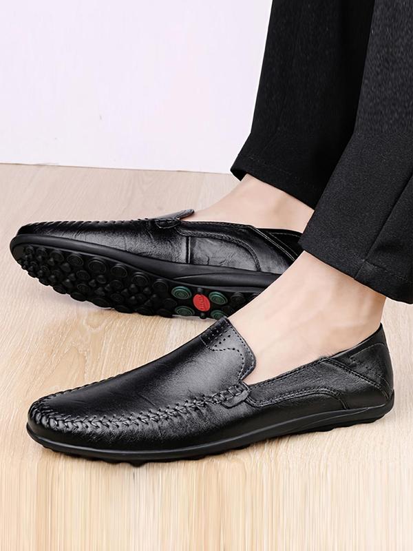 Men's Business Formal Slip-on Clohoo Dress Shoes, Non-slip Genuine Leather Shoes, Casual Comfortable Breathable Shoes for Daily Wear, Perfect for Men for Outdoor & Office Wear