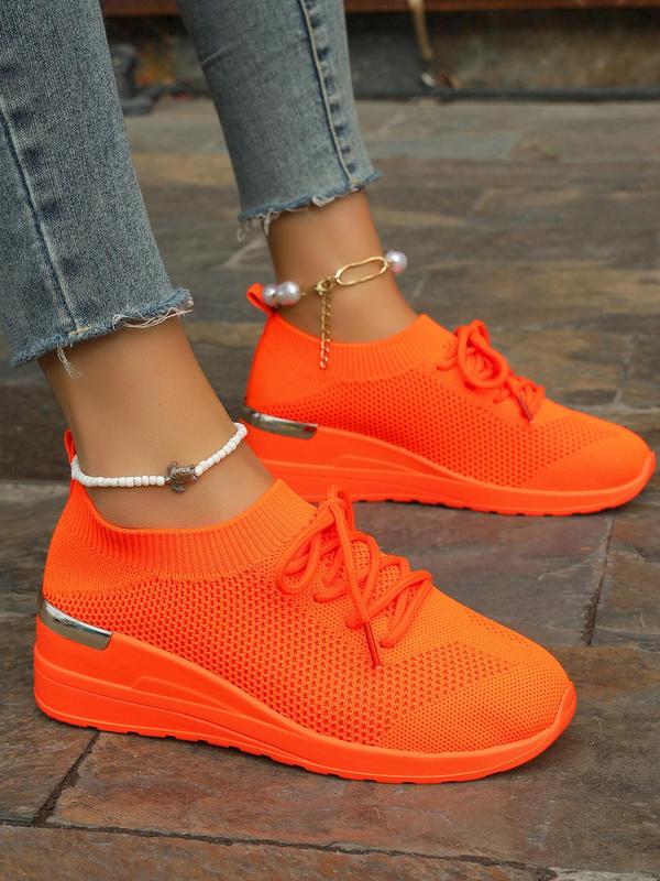 Women's Fashionable Lace Up Low Top Sneakers, Casual Comfortable Breathable Sports Shoes, All-match Round Toe Shoes for Daily Wear