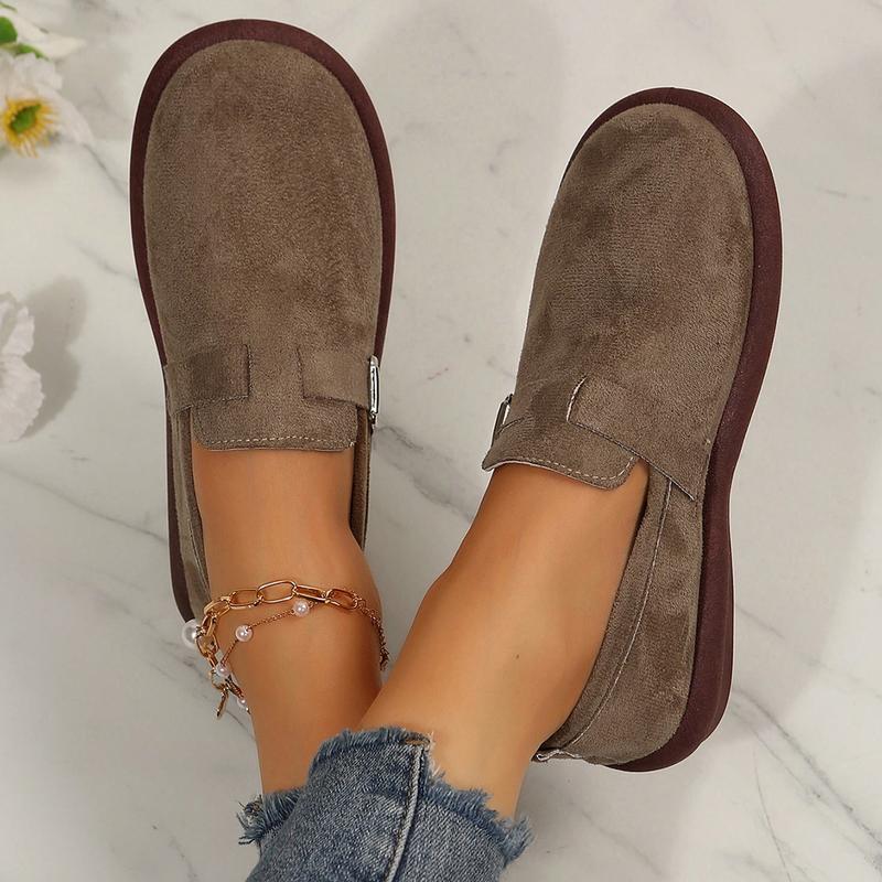 Women's  Cozy Suede Clogs With Arch Support, Buckle Adjustment Outdoor Comfortable Slip-Ons Footwear Girl