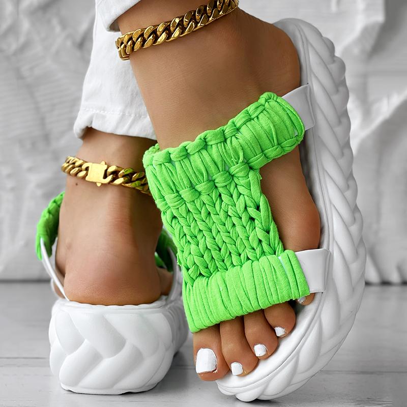 Braided Cutout Round Toe Casual Slippers