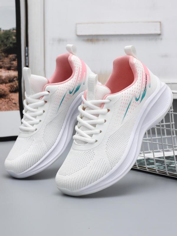 Women's Fashionable Lace Up Low Top Sneakers, Casual Breathable Comfortable Sports Running Shoes, All-match Basic Shoes for Daily Wear