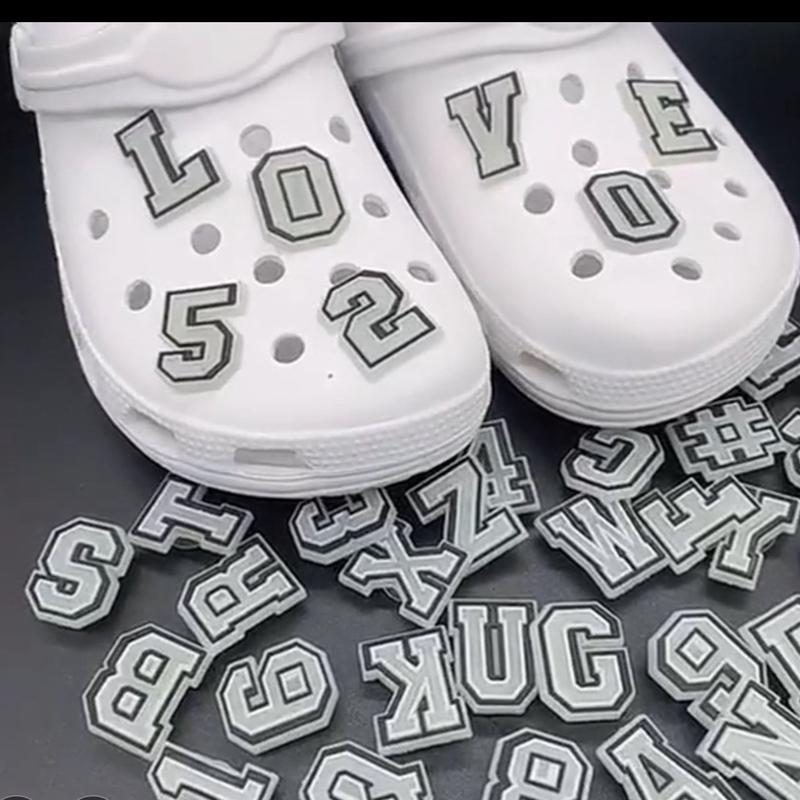 Glow in the Dark Shoe Alphabet and Number Charms Jibbits for Crocs