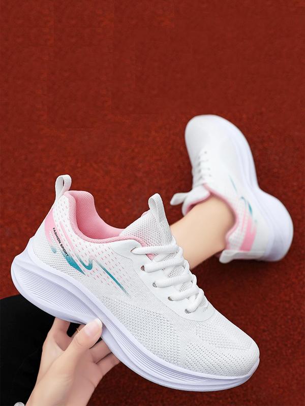 Women's Fashionable Lace Up Low Top Sneakers, Casual Breathable Comfortable Sports Running Shoes, All-match Basic Shoes for Daily Wear