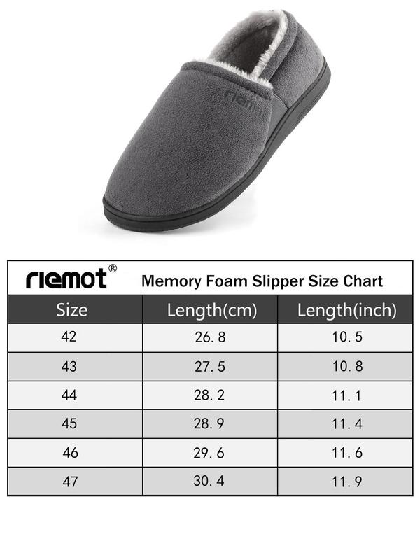 Men's Casual Solid Color Suede Moccasin Slippers, Cozy Memory Foam House Slippers with Anti Skid Rubber Sole, Warm House Shoes for Men