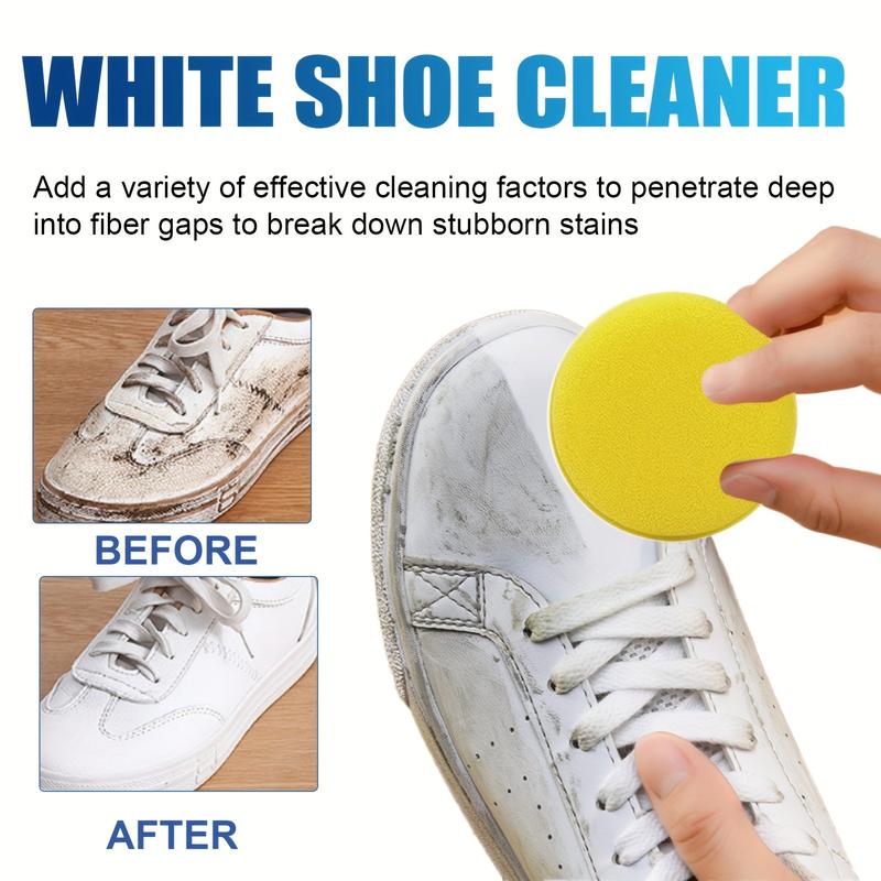 White Shoes Cleaning Cream Suit, Including Brushes and Polishing Cloth-Suitable for Brightening and Protecting White Sneaker, Artificial Leather and Cow Leather Footwear Comfort