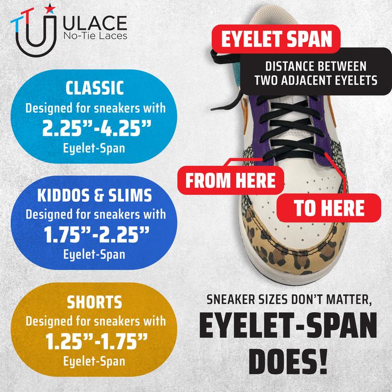 uLace Slim No-Tie Shoelaces: Stretchy, Easy-to-Install Elastic Laces for Sneakers - Set of 7 Footwear Comfort