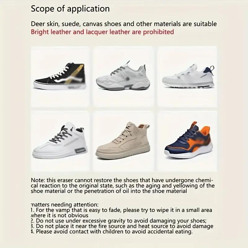 Shoe Care Cleaning Eraser, Portable Sneaker Eraser Wash Free Shoe Stain Cleaner, Rubber Block Shoe Brush Eraser Footwear Leather Comfort Parent Walking Bedroom