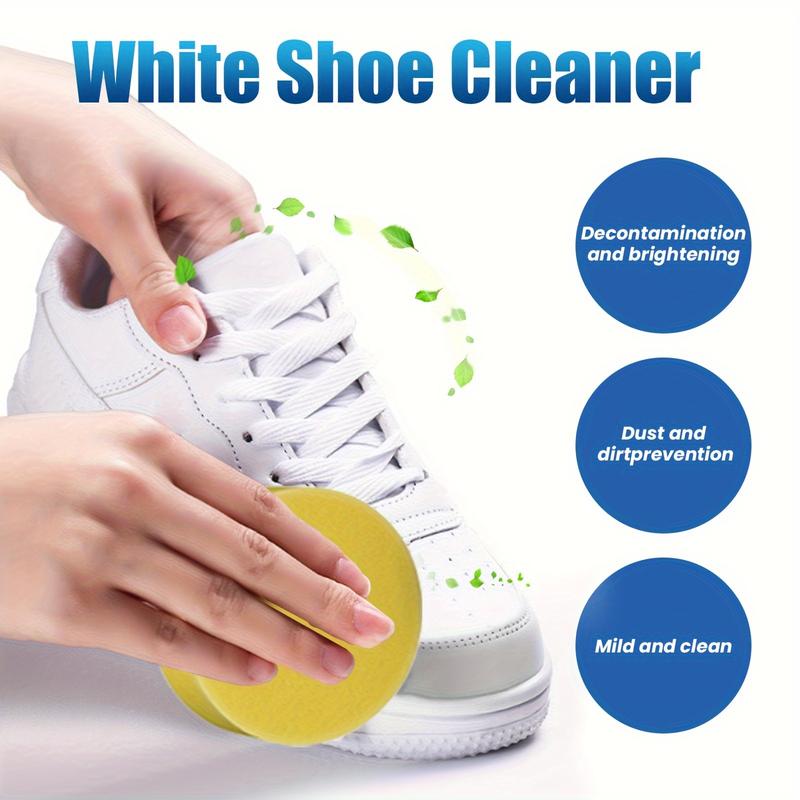 White Shoes Cleaning Cream Suit, Including Brushes and Polishing Cloth-Suitable for Brightening and Protecting White Sneaker, Artificial Leather and Cow Leather Footwear Comfort