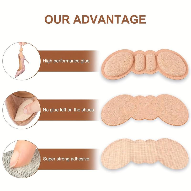 Heel Pads for Shoes Too Big, 10 Pairs Shoe Inserts for Loose Shoes, Heel Grips Protectors for Blisters Pain, Filler Make Shoes Fit Tighter, Comfort Insoles