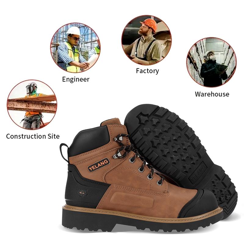 Mens Steel Toe Shoes Insulated Work Boots Anti Slip Safety Shoes Industrial Anti-Puncture Sole Steel Toe Shoes for Outdoor Work