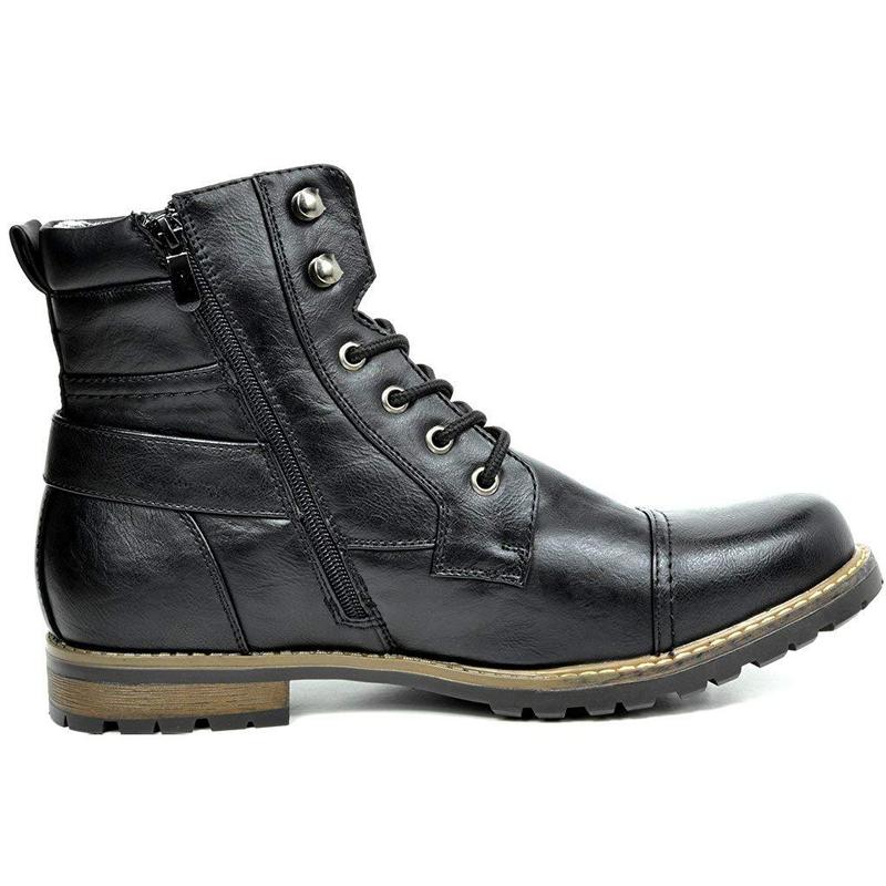 Bruno Marc Men's Motorcycle Combat Boots With A Casual Vibe